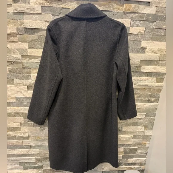 Vince Classic Wool Blend Straight Coat - Charcoal - Small - Picture 8 of 12